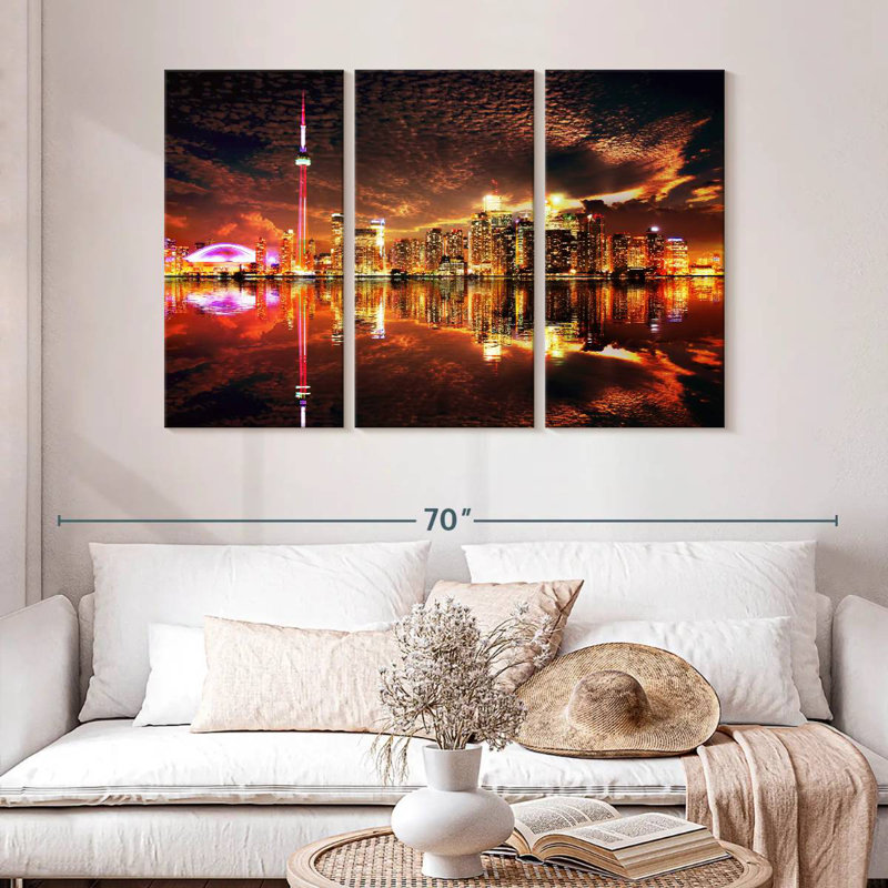Rorry Glowing Toronto Skyline, 32" H x 50" W