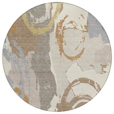 Machine Washable Indoor/Outdoor Chantille ACN2652 Abstract Rug