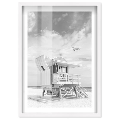 Miami beach Vintage Shadowbox Print Miami Art Prints by Notoriart, White Frame, 11 x 16