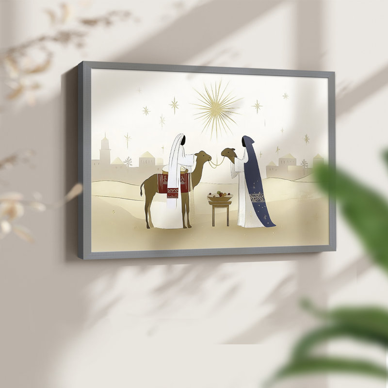 Art de Noël - CCxxxxi - reproduction encadrée, H 11 po x l 14 po, Gris