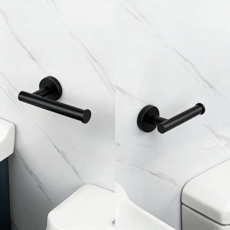 Porte-papier hygiénique mural en acier inoxydable, antirouille pour salle de bain et porte-rouleau de cuisine avec poignée sécurisée et fixation réglable