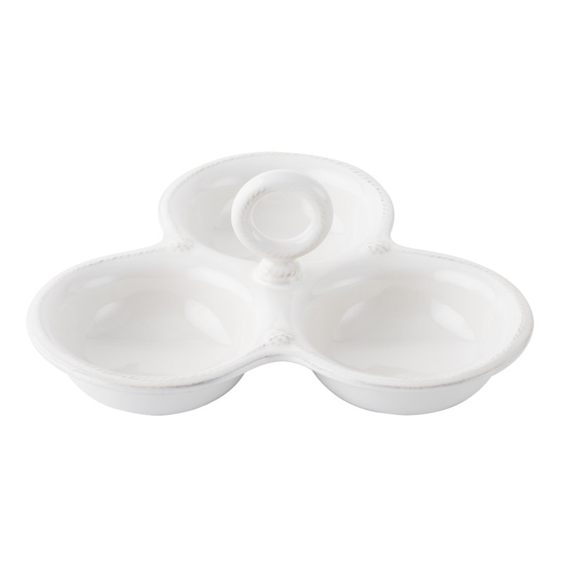 Berry & Thread Triple Bowl Server - Whitewash