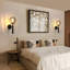 Black Base And Smoke Glass Globe 35Cm Wall Sconce