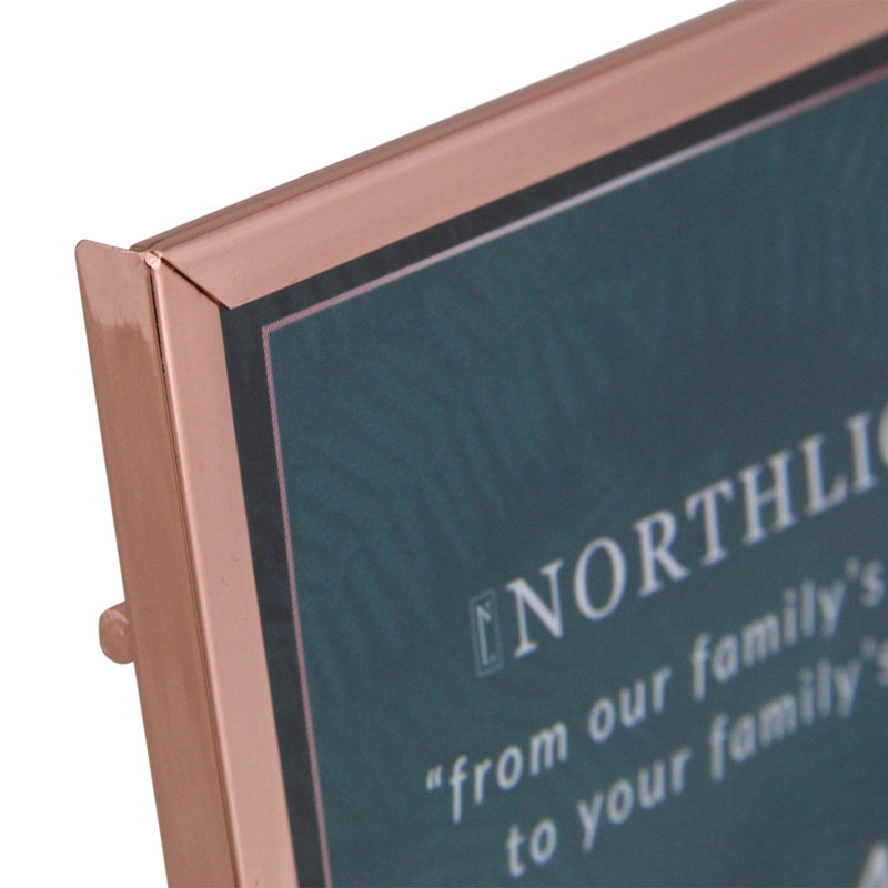 Classical RectangularPhoto Picture Frame with Easel Back - Rose Gold, 4" x 4"
