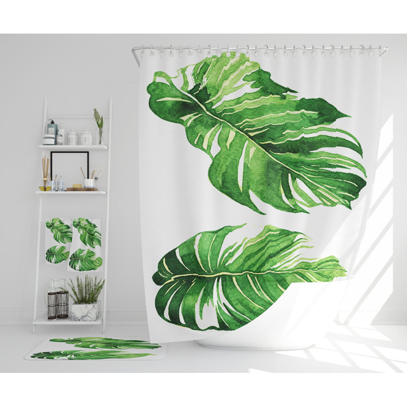 Nelvis Polyester Shower Curtain Set
