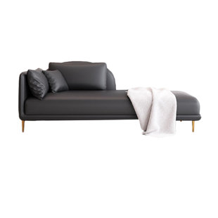 Sponge Filled Recliner In Light Luxury Style Faux Leather Chaise Lounge
