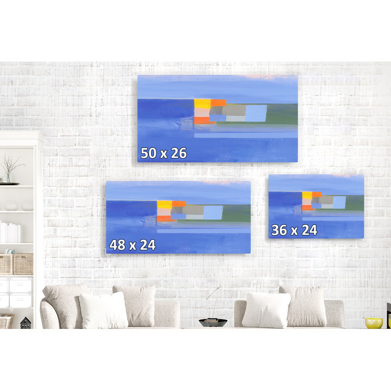 Rectangle abstrait, formes, couleurs, bleu, cyan, bleu clair, orange, jaune, gris, carrés, géométrique
