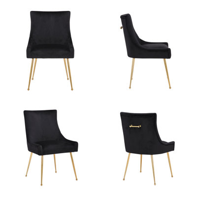 19'' H Velvet Upholstered Side Chair