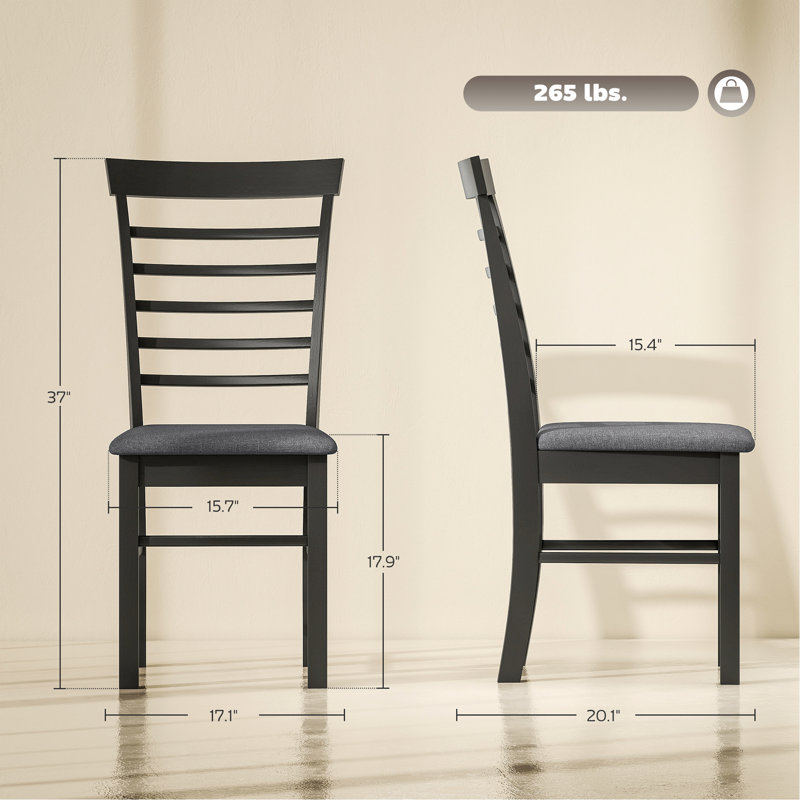 Chaises de cuisine rembourrées, ensemble de 4 chaises de salle à manger en bois