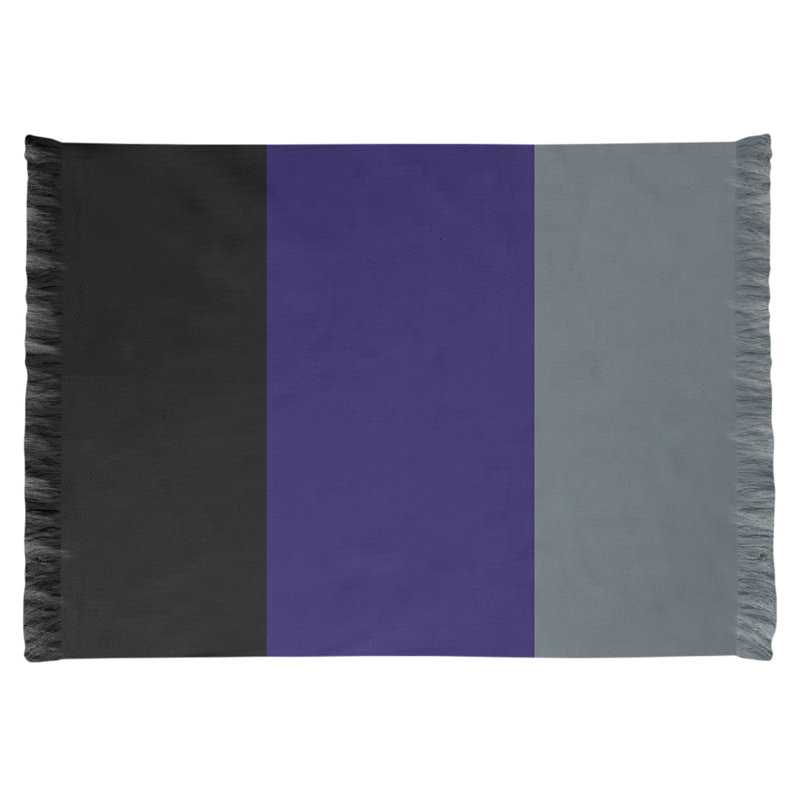Tapis à rayures 4,6 pi x 5,5 pi noir/mauve/gris zone grise