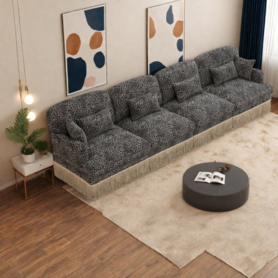 Canapé modulaire léopard confortable pour la maison 131,5 po en chenille