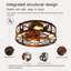 Ventilateurs de plafond en cage avec lumières noires, ventilateur de plafond encastré de 20 pouces, petit ventilateur de plafond Farmhouse avec luminaire, ventilateur réversible pour la chambre à coucher (y compris les ampoules E26)