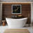 63" Glossy White Acrylic Double Slipper Freestanding Bathtub With Integrated Slotted Overflow And Center Drain - Luxury Contoured Soaking Tub