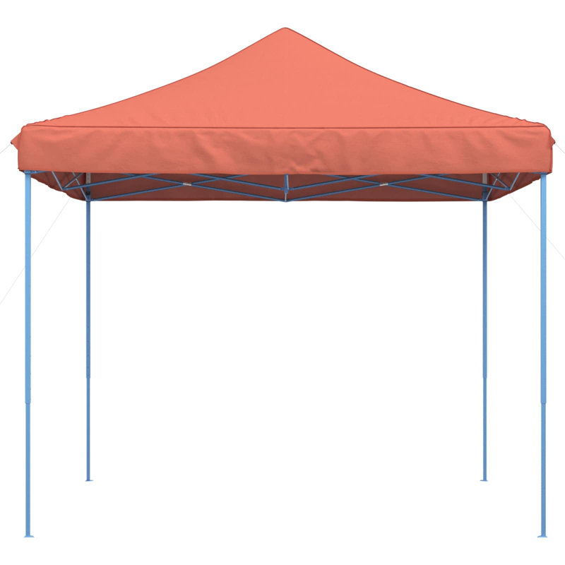 Vidaxl Foldable Tent Canopy Patio Pavilion Gazebo Pop Up Tent Marquee Canopy, 315cm H x 292cm W x 292cm D, Blue, Terracotta