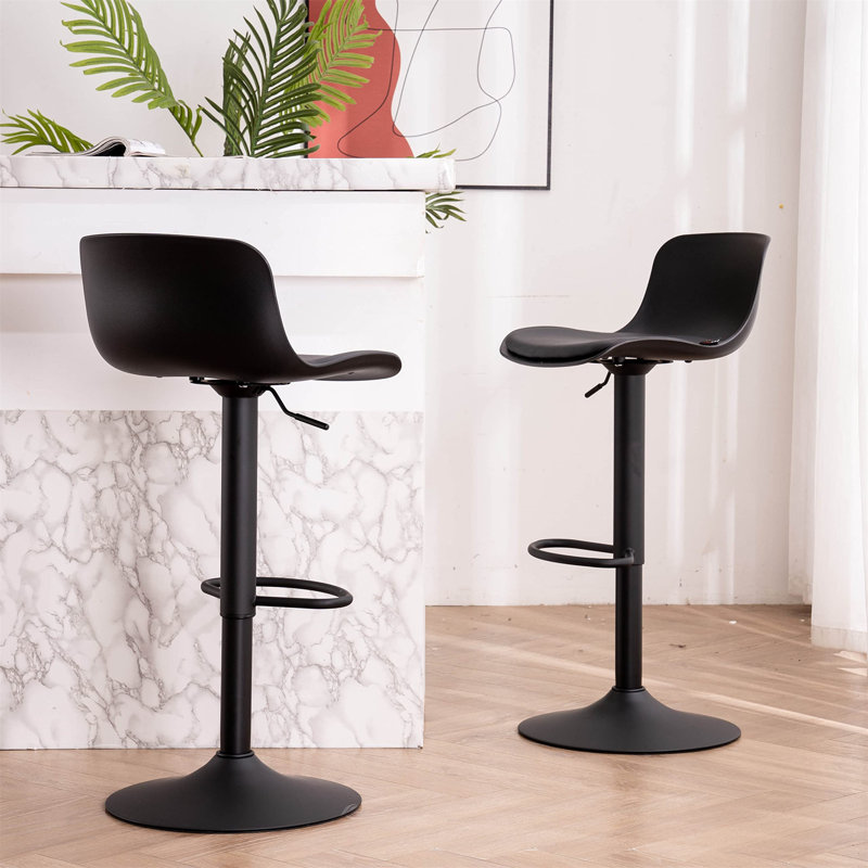 Stackpole Swivel Adjustable Height Counter Stool with Metal Frame