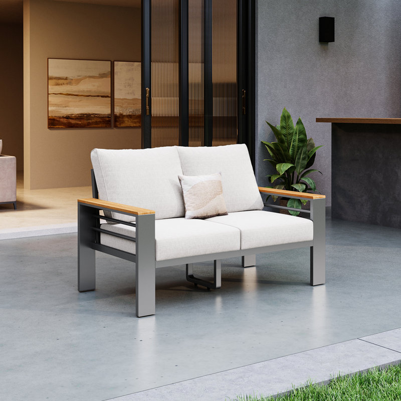 Canapé d'extérieur 54,3 po pour 2 personnes, Beige