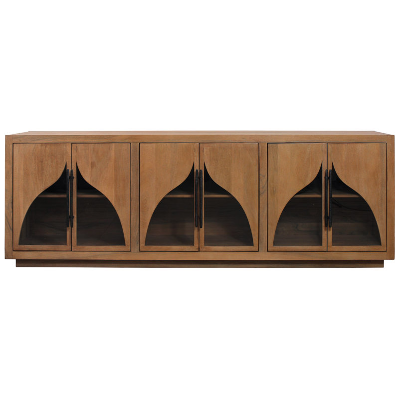 Buffet en bois massif 6 portes avec finition chêne