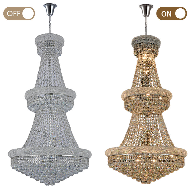 Lustre empire 23 lumières Montrey, Chrome