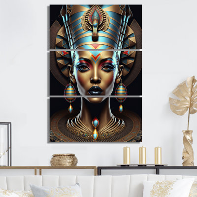 Nefertiti, belle déesse égyptienne III - femme égyptienne, ensemble d'art sur toile