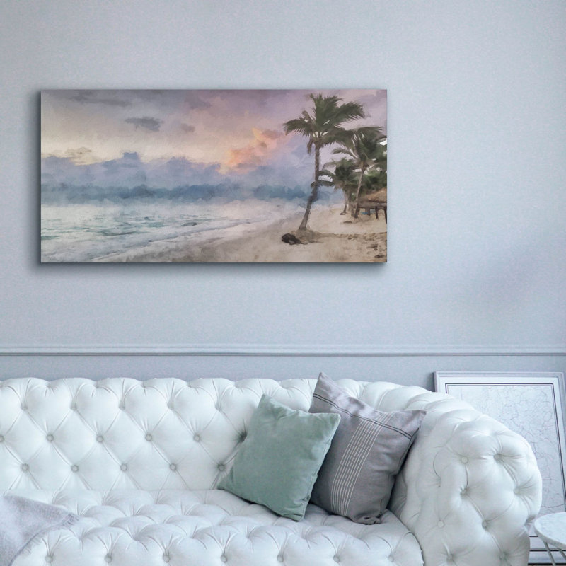 «Coastal Series 27» par Kim Curationa, art mural sur toile, H 30 po x l 60 po x P 1,5 po