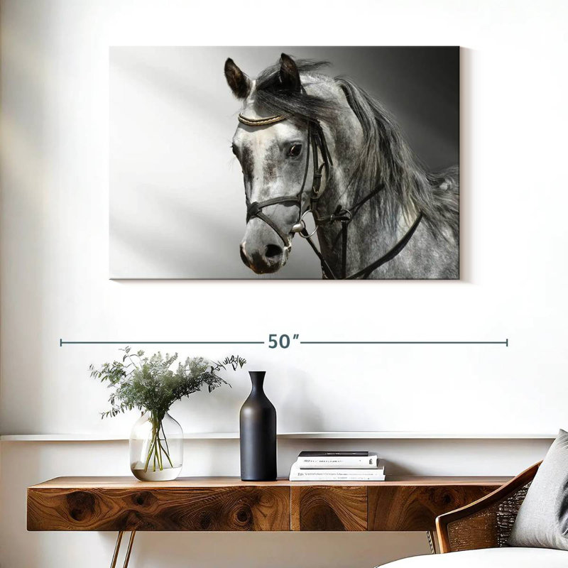 Cheval arabe monochromatique Brampt, H 26 po x l 39 po