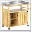 Chariot de barbecue extérieur durable avec roulettes, rangement et plateau en acier inoxydable pour une utilisation toute l'année
