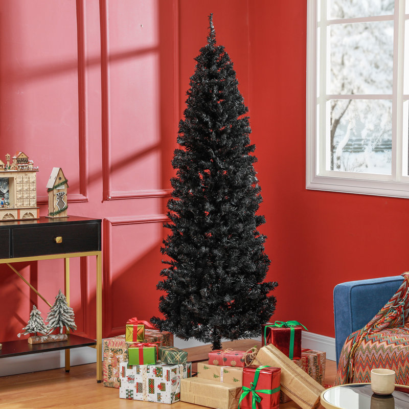 Arbre de Noël artificiel 7 pi avec ouverture automatique pour la maison - noir