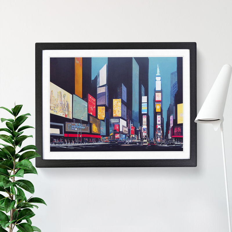New York Times Square Vol.7 1 Piece Single Picture Frame Wall Art, 25cm H x 34cm W x 2cm D, Black