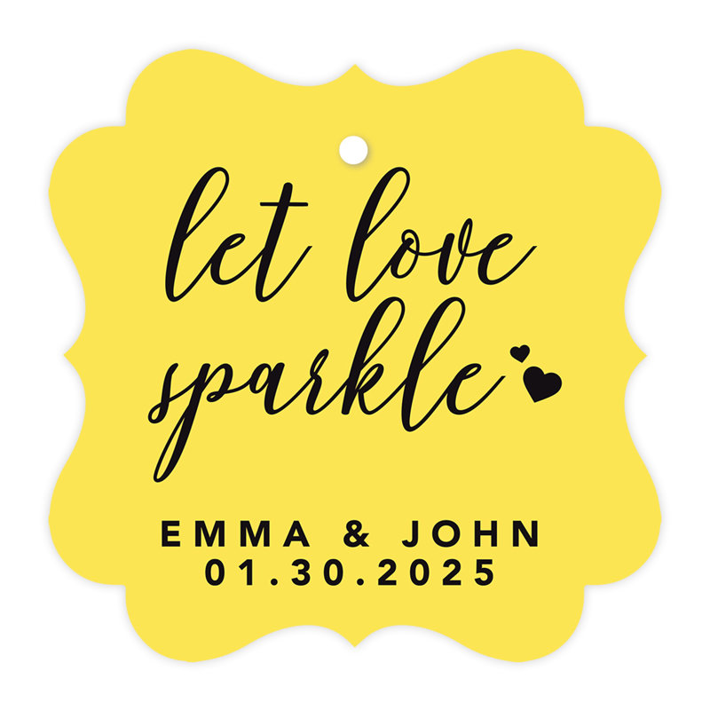 Cadre personnalisé sur mesure Let Love Sparkle, Jaune
