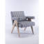 Chaise d'appoint, pieds en bois d'hévéa KD avec finition. Le tissu recouvre le siège. Avec coussin