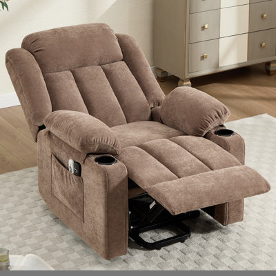 Fauteuil inclinable électrique Power Lift pour personnes âgées avec massage et chaleur, deux porte-gobelets pour le salon