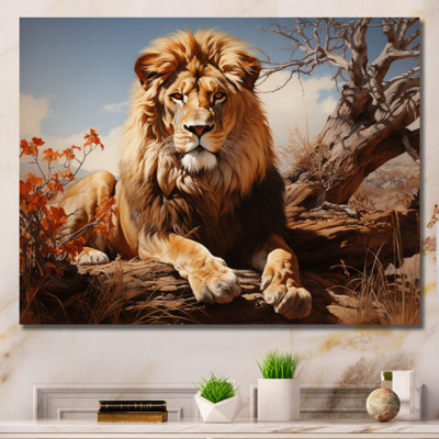 " Lion Savannah Majesty Oil I "