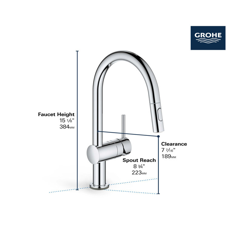Minta® Pull Out Single Handle Kitchen Faucet, Touch, SuperSteel Infinity 