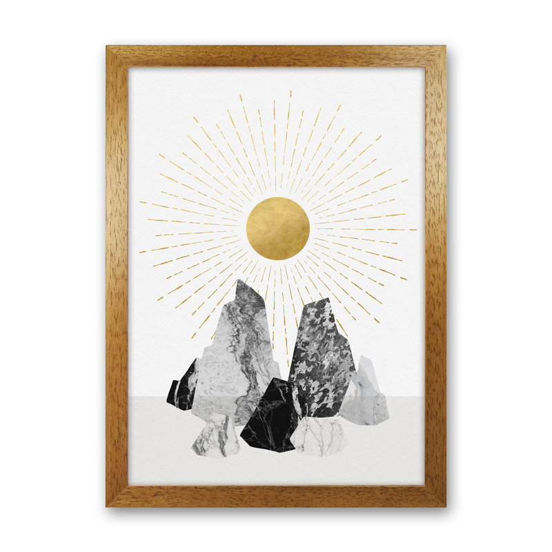 Rock Formation No 1 - Print, 34cm H x 25cm W x 3cm D, Brown Framed