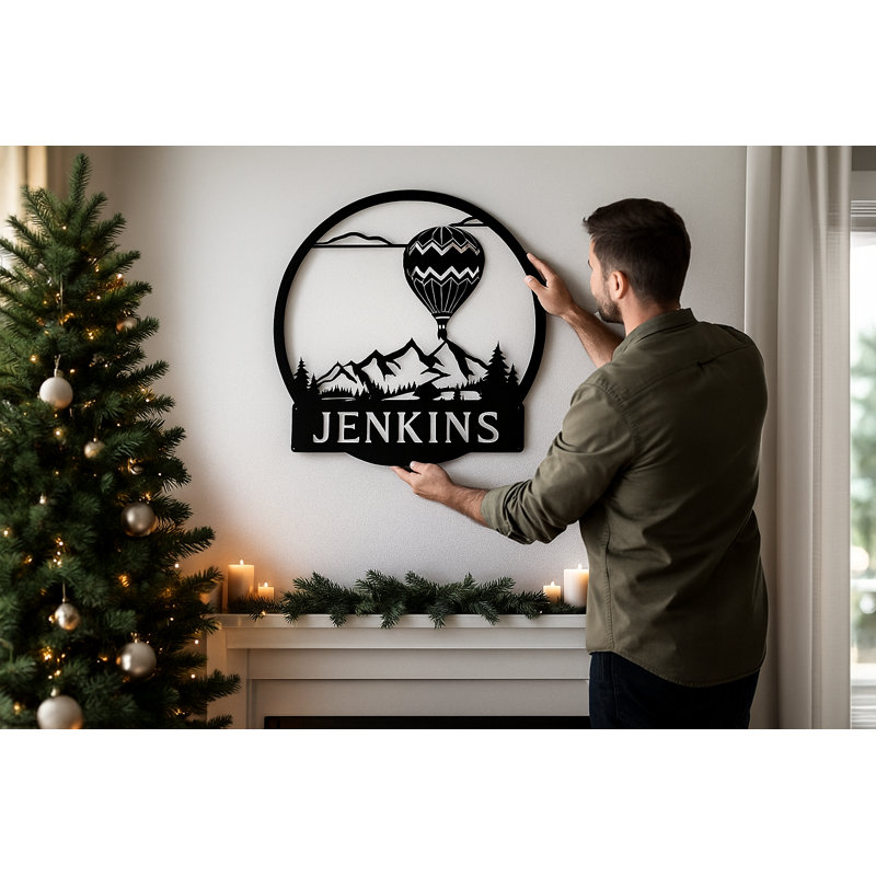 Décoration murale montgolfière, H 30 po x l 30 po x P 0,25 po, Oui