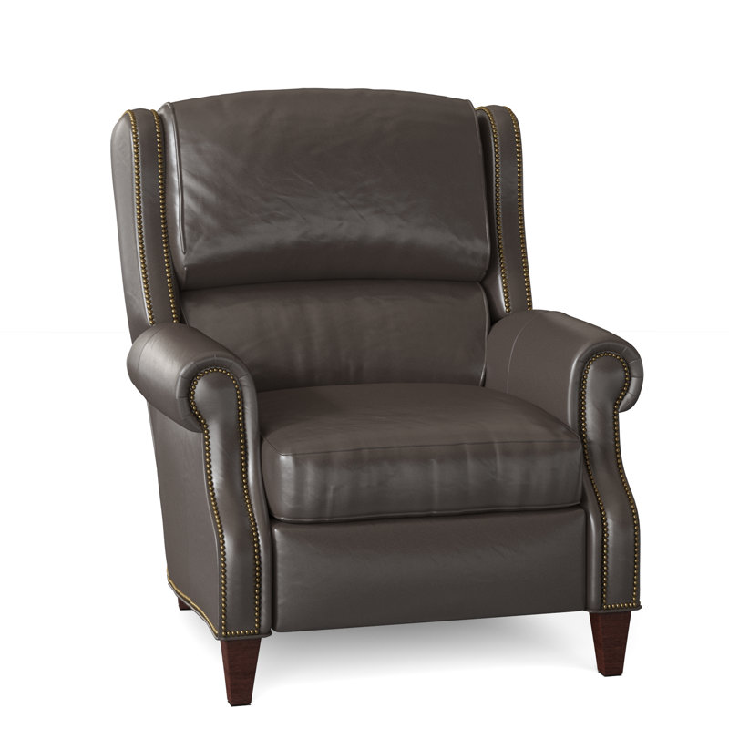 Huss Recliner, Outsider Raven Genuine Leather, Mahogany, Power