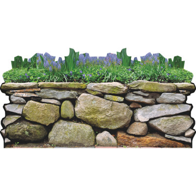 SP13316 WATERPROOF PLASTIC Garden Stone Rock Wall Grass Wall Prop Cutout Standee Standup