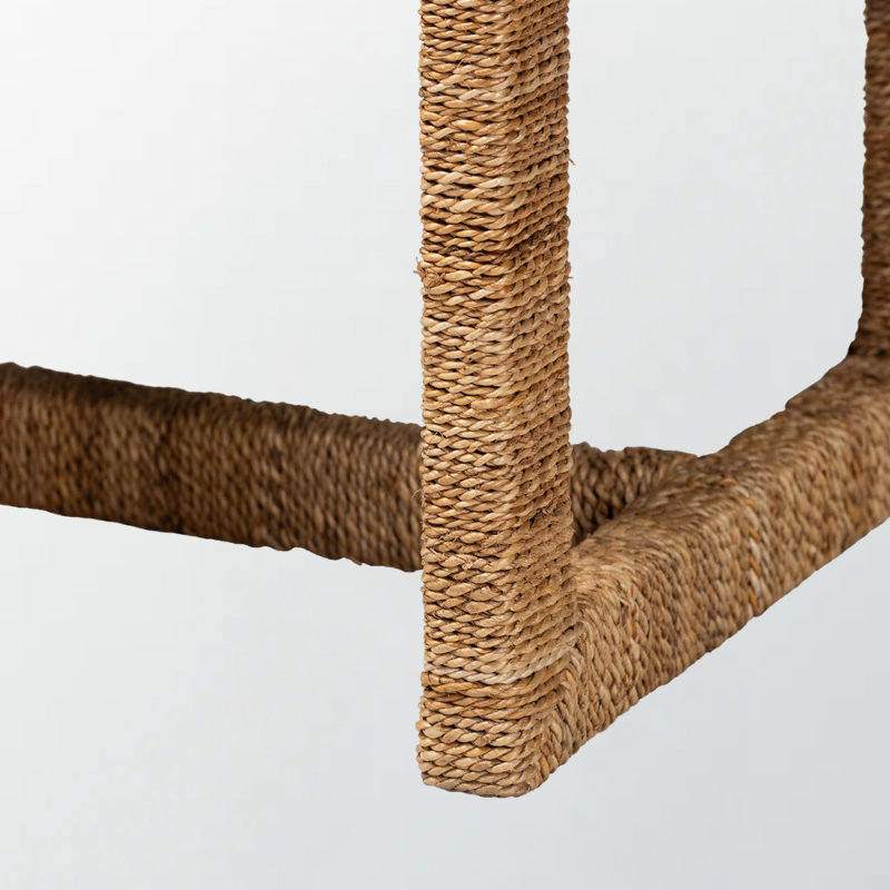 Banc d'appoint en bois d'acajou et d'herbes de mer brun Katashi, H 16,72 po x l 58,98 po x P 17,43 po