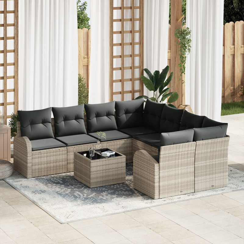 124cm Wide Patio Sofa with Cushions