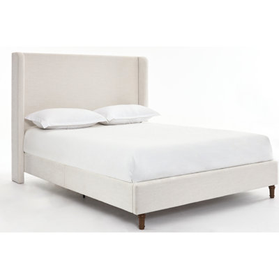 54" Headboard King Bed With Fine Textured Upholstery - Metal Construction For Bedroom, Box Spring Required, Easy Assembly Profiles Unusual Expositions