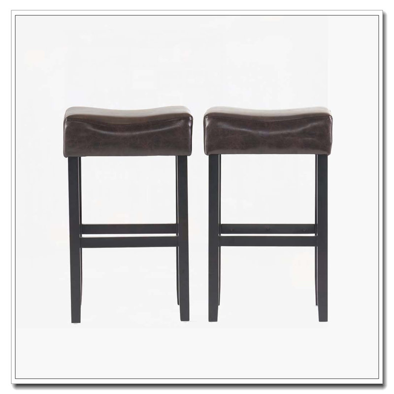 30" Backless Bonded Leather Backless Bar Stool