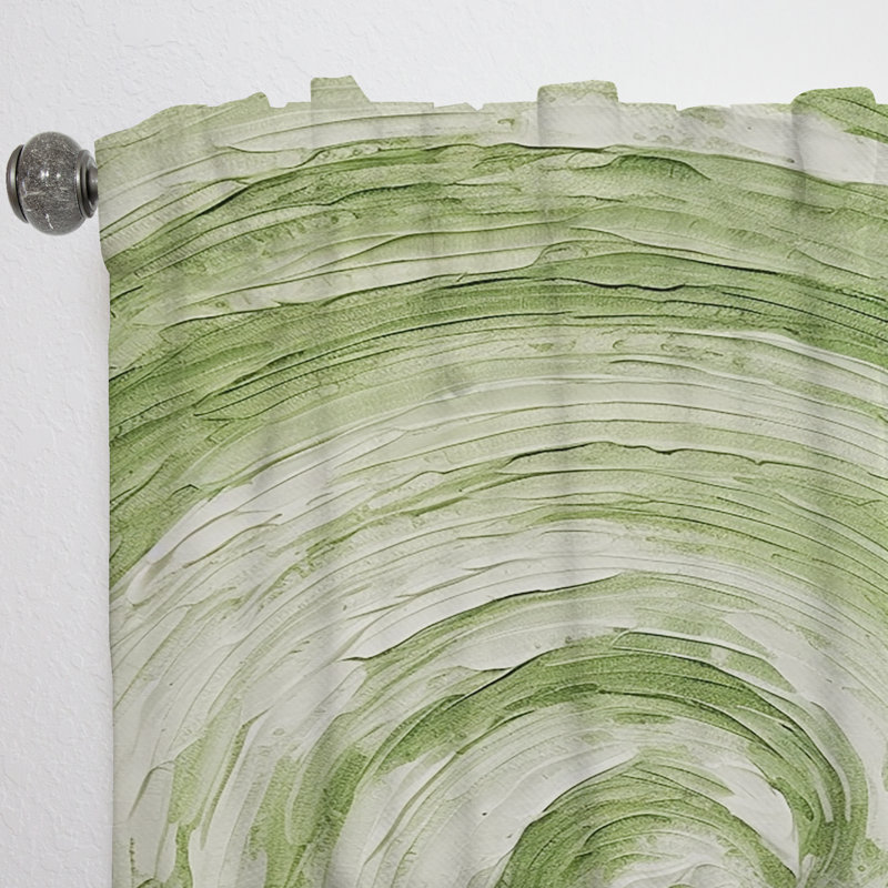 Rideau vert vert foncé Serene Spiral Dreams III - Rideau obscurcissant - 1 panneau, L 52 po x L 108 po