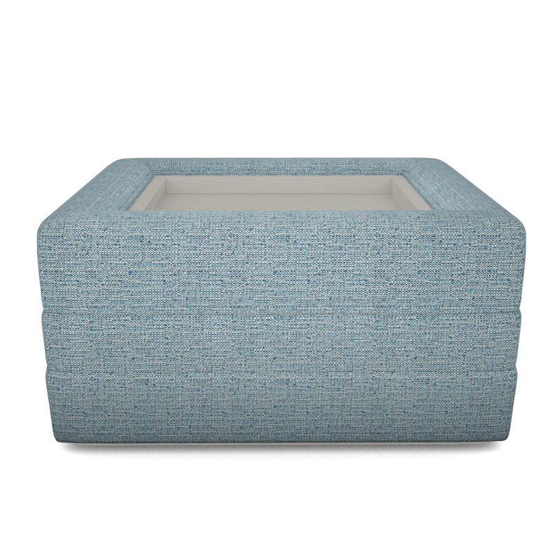 Boyden Ottoman with Wood Tray, Wrenn, Tuck Cobalt