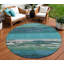 Tapis rond bleu 8 po