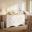 Commode double 5 tiroirs, commode en bois moderne pour chambre à coucher-830172481