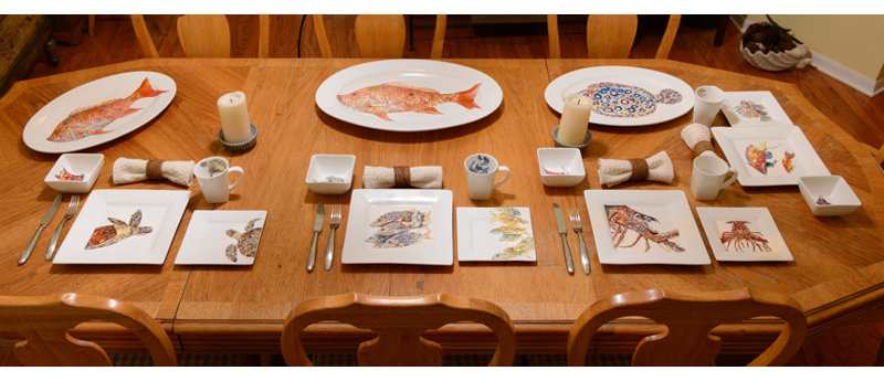 Snapper Porcelain China Dinnerware