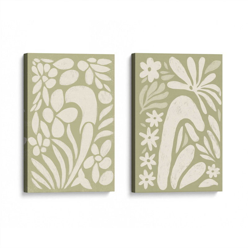 Ensemble de 2 impressions «Whimsy in Bloom», Toile tendue, 30 po x 20 po