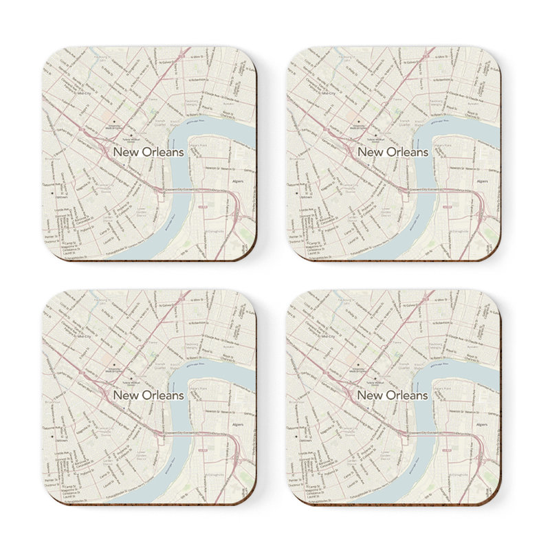 Sous-verre carte des États-Unis, Nouvelle-Orléans