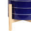 Pot de fleurs d'extérieur en céramique brillante sur support pour décoration intérieure - Pot de fleurs moderne et contemporain pour le salon ou le patio - Bleu marine-1188667234-1188667232