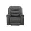 Fauteuil inclinable manuel Oby, dossier surpiqué, microfibre gris foncé